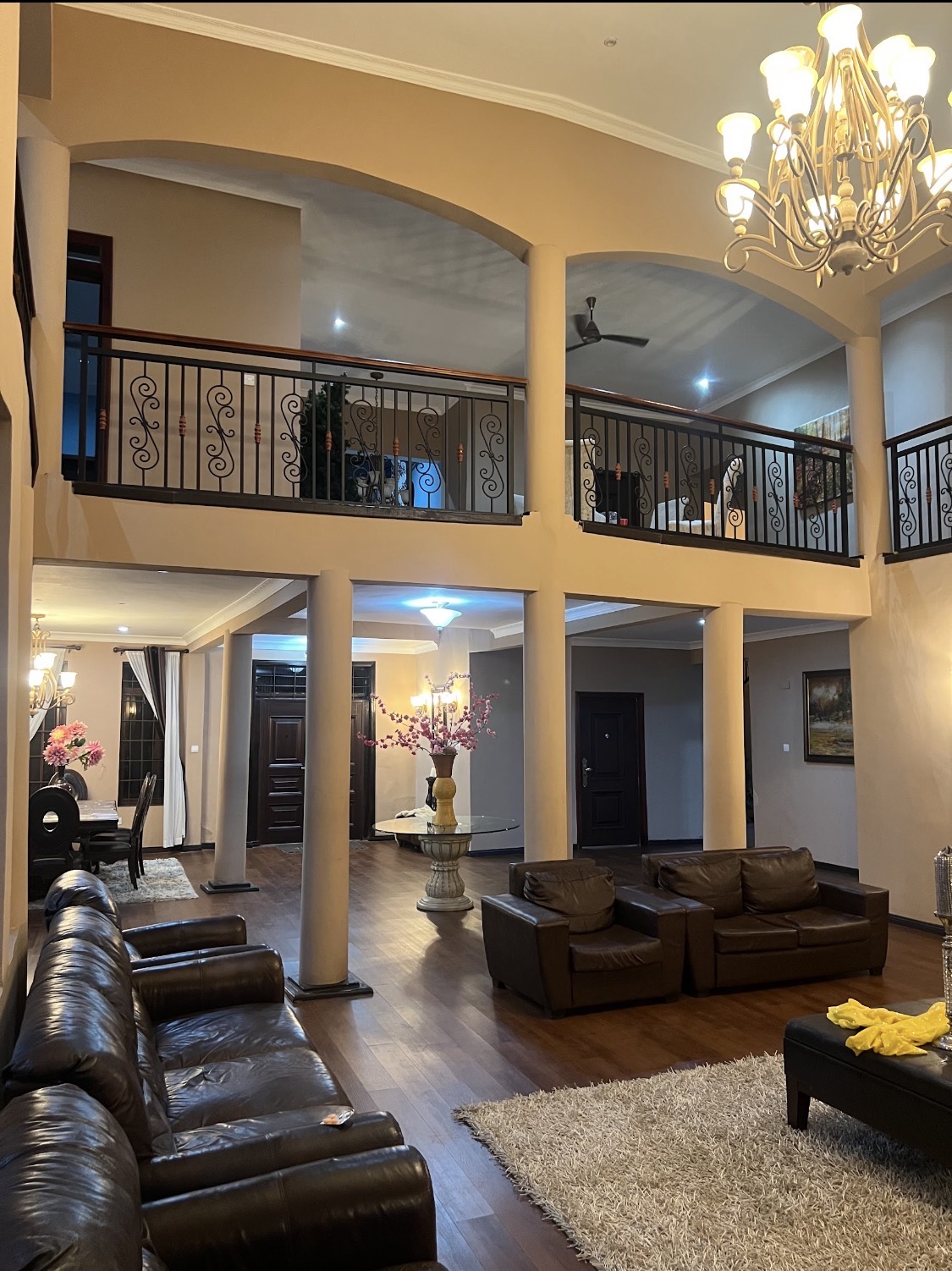 Royal Manor GH spacious living room and upper balcony